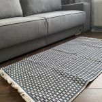 Бавовняний однотонний килим Alexa 116 Cream Blue