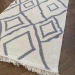 Бавовняний двосторонній килим у сучасному стилі Kara 055 Cream L.Grey