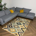 Бавовняний двосторонній килим у етнічному стилі AR 003 Blue