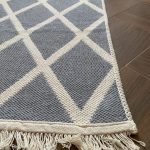 Бавовняний двосторонній килим у сучасному стилі Kara 031 Cream L.Grey