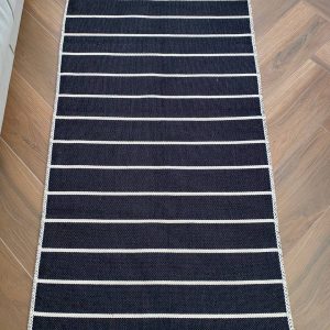 Бавовняний двосторонній килим у сучасному стилі Kara 152 C.Black