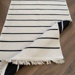 Бавовняний двосторонній килим у сучасному стилі Kara 152 C.Black