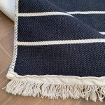 Бавовняний двосторонній килим у сучасному стилі Kara 152 C.Black