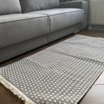 Бавовняний однотонний килим Alexa 116 Cream L.Grey