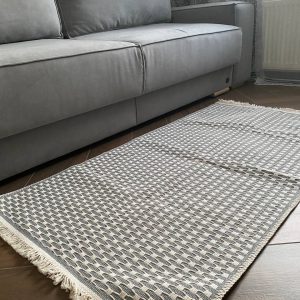 Бавовняний однотонний килим Alexa 116 Cream L.Grey