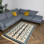 Бавовняний двосторонній килим у етнічному стилі AR 005 Blue