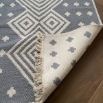 Бавовняний двосторонній килим у сучасному стилі Kara 019 C.L.Grey