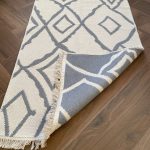 Бавовняний двосторонній килим у сучасному стилі Kara 055 Cream L.Grey