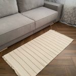 Бавовняний двосторонній килим у сучасному стилі Kara 152 C.Beige