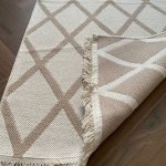 Бавовняний двосторонній килим у сучасному стилі Kara 031 Cream Beige