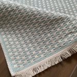 Бавовняний однотонний килим Alexa 116 Cream Aqua