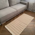 Бавовняний двосторонній килим у сучасному стилі Kara 152 C.Beige