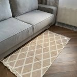 Бавовняний двосторонній килим у сучасному стилі Kara 031 Cream Beige