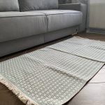 Бавовняний однотонний килим Alexa 116 Cream Aqua