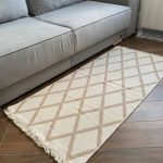 Бавовняний двосторонній килим у сучасному стилі Kara 031 Cream Beige