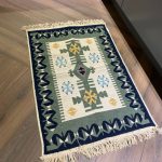 Бавовняний двосторонній килим у етнічному стилі AR 005 Green