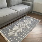 Бавовняний двосторонній килим у сучасному стилі Kara 019 C.L.Grey