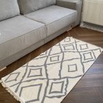 Бавовняний двосторонній килим у сучасному стилі Kara 055 Cream L.Grey