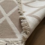 Бавовняний двосторонній килим у сучасному стилі Kara 031 Cream Beige