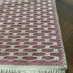 Бавовняний однотонний килим Alexa 116 Cream Pink