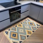 Бавовняний двосторонній килим у етнічному стилі AR 003 Blue