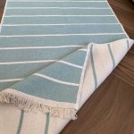 Бавовняний двосторонній килим у сучасному стилі Kara 152 Aqua