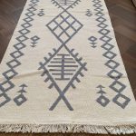 Бавовняний двосторонній килим у сучасному стилі Kara 026 Cream L.Grey