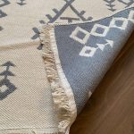 Бавовняний двосторонній килим у сучасному стилі Kara 026 Cream L.Grey