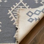 Бавовняний двосторонній килим у сучасному стилі Kara 026 Cream L.Grey