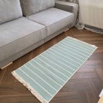 Бавовняний двосторонній килим у сучасному стилі Kara 152 Aqua