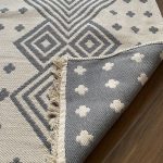 Бавовняний двосторонній килим у сучасному стилі Kara 019 C.L.Grey