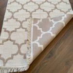 Бавовняний двосторонній килим у сучасному стилі Kara 150 C.Beige