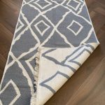 Бавовняний двосторонній килим у сучасному стилі Kara 055 Cream L.Grey