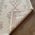 Бавовняний двосторонній килим у сучасному стилі Kara 026 Cream Beige