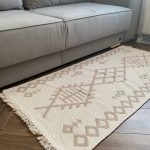 Бавовняний двосторонній килим у сучасному стилі Kara 026 Cream Beige