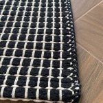 Бавовняний однотонний килим Dendy 201 Cream Black