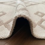 Бавовняний двосторонній килим у сучасному стилі Kara 026 Cream Beige