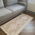 Бавовняний двосторонній килим у сучасному стилі Kara 026 Cream Beige