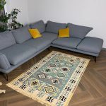 Бавовняний двосторонній килим у етнічному стилі AR 010 Blue