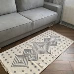 Бавовняний двосторонній килим у сучасному стилі Kara 019 C.L.Grey