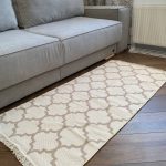 Бавовняний двосторонній килим у сучасному стилі Kara 150 C.Beige