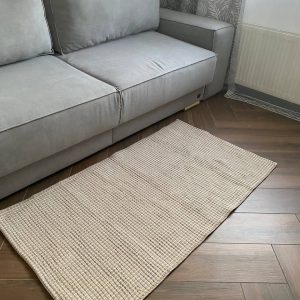 Бавовняний однотонний килим Dendy 201 Cream Beige