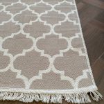 Бавовняний двосторонній килим у сучасному стилі Kara 150 C.Beige