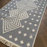 Бавовняний двосторонній килим у сучасному стилі Kara 019 C.L.Grey