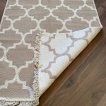 Бавовняний двосторонній килим у сучасному стилі Kara 150 C.Beige