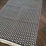 Бавовняний однотонний килим Alexa 116 Cream Black