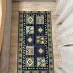 Бавовняний двосторонній килим у етнічному стилі AR 002 Green