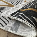 Бавовняний двосторонній килим у сучасному стилі AR 18 Yellow Grey