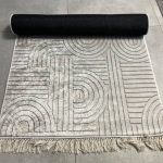 Безворсовий антиковзаючий килим “Модерн білий”