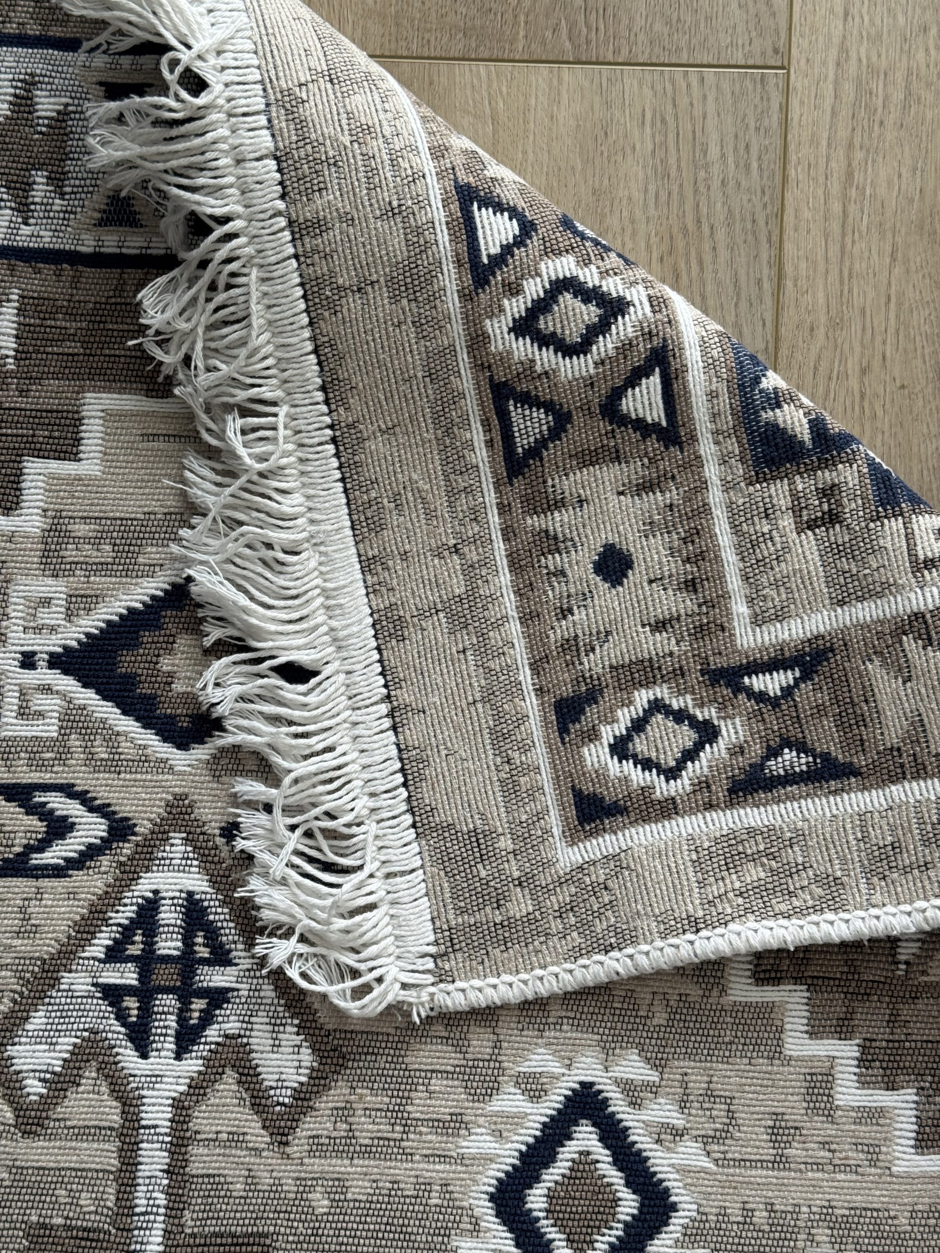 Бавовняний двосторонній килим AM 003 Blue